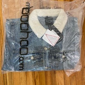 MAN BOOHOO Sherpa lined Jean Jacket